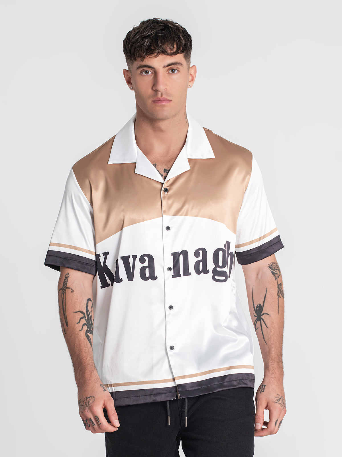 shirts / Gold Smoke Satin Shirt